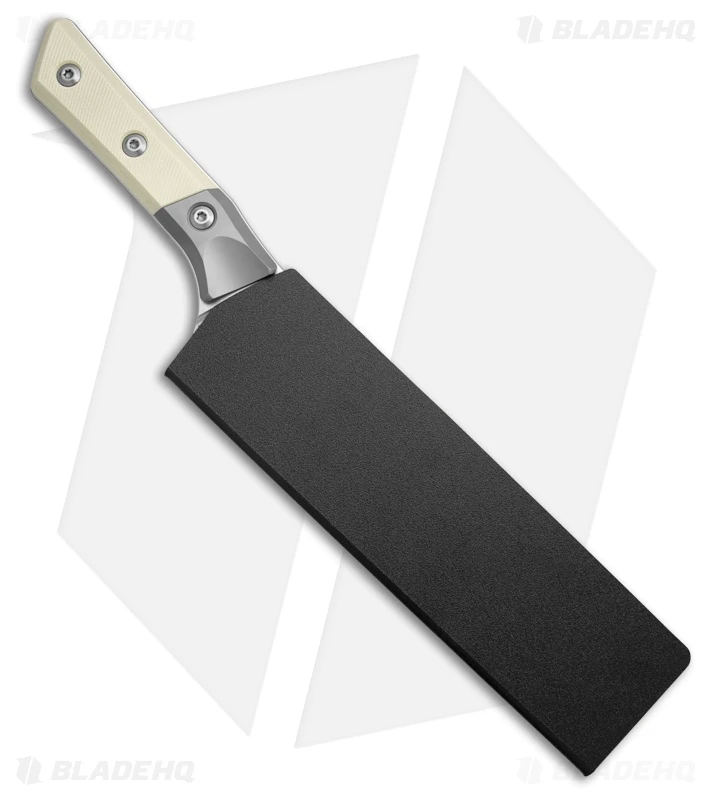 Microtech Fixed Blade Chef's Knife Ivory G-10 + Ti Bolsters (8" SW M390MK) 3 Microtech Fixed Blade Chef's Knife Ivory G-10 + Ti Bolsters (8" SW M390MK) - Image 3