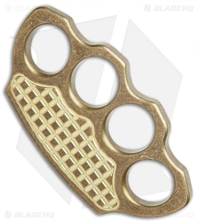 Microtech Marfione Hand Tank Four-Finger Knuckle Paperweight (Stonewash Brass) 2 Microtech Marfione Hand Tank Four-Finger Knuckle Paperweight (Stonewash Brass) - Image 2