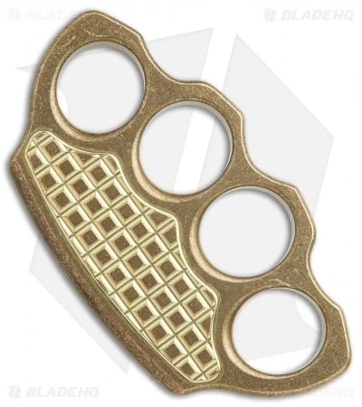 Microtech Marfione Hand Tank Four-Finger Knuckle Paperweight (Stonewash Brass) 1 Microtech Marfione Hand Tank Four-Finger Knuckle Paperweight (Stonewash Brass)