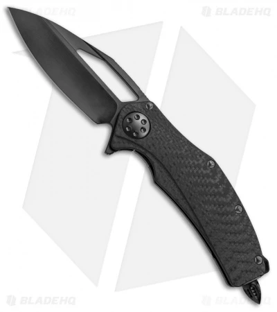 Marfione Custom Matrix-R Flipper Knife Carbon Fiber (3.75" DLC Hand Rubbed) 1 Marfione Custom Matrix-R Flipper Knife Carbon Fiber (3.75" DLC Hand Rubbed)