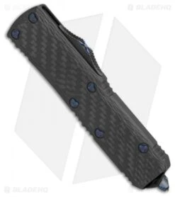 Marfione Custom UTX-85 OTF Automatic Knife CF W/ Blue Ringed HW (DLC Stonewash) 6 Marfione Custom UTX-85 OTF Automatic Knife CF W/ Blue Ringed HW (DLC Stonewash) -Microtech Marfione Custom UTX 85 cf blue ringed hw DLC stonewash BHQ 75767 er spine