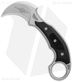 Microtech Bastinelli Iconic Karambit Fixed Blade Knife (Stonewash) 118-10R