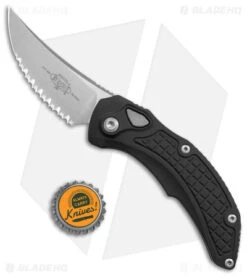 Microtech Brachial Automatic Knife Black Aluminum (3.25" Serrated Stonewash) 7 Microtech Brachial Automatic Knife Black Aluminum (3.25" Serrated Stonewash) -Microtech Microtech Brachial Auto Black Aluminum Serr SW BHQ 157446 jr bottlecap