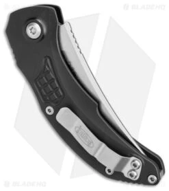 Microtech Brachial Automatic Knife Black Aluminum (3.25" Serrated Stonewash) 6 Microtech Brachial Automatic Knife Black Aluminum (3.25" Serrated Stonewash) -Microtech Microtech Brachial Auto Black Aluminum Serr SW BHQ 157446 jr side