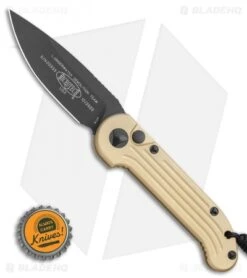 Microtech LUDT Automatic Knife Champagne Gold (3.4" Black) 7 Microtech LUDT Automatic Knife Champagne Gold (3.4" Black) -Microtech Microtech Champagne LUDT Automatic Knife Black PLN BHQ 1187 LS Bottlecap