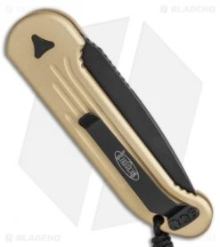 Microtech LUDT Automatic Knife Champagne Gold (3.4" Black) 6 Microtech LUDT Automatic Knife Champagne Gold (3.4" Black) -Microtech Microtech Champagne LUDT Automatic Knife Black PLN BHQ 1187 LS Side