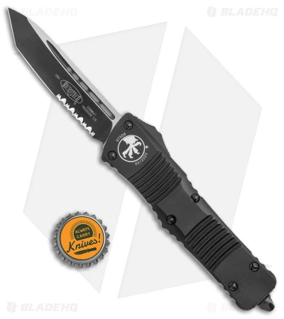 Microtech Combat Troodon Automatic OTF Knife Tanto (3.8" Black Serr) 144-2T 4 Microtech Combat Troodon Automatic OTF Knife Tanto (3.8" Black Serr) 144-2T - Image 4