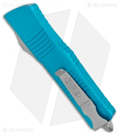 Microtech Combat Troodon D/E OTF Automatic Knife Turquoise (3.8" Satin) 142-4TQ 3 Microtech Combat Troodon D/E OTF Automatic Knife Turquoise (3.8" Satin) 142-4TQ - Image 3