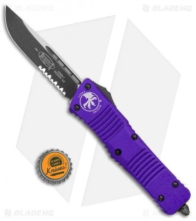 Microtech Combat Troodon S/E OTF Automatic Knife Purple (3.8" Black Serr) 4 Microtech Combat Troodon S/E OTF Automatic Knife Purple (3.8" Black Serr) - Image 4