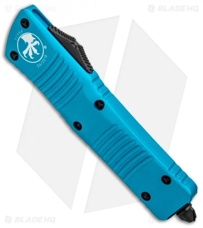 Microtech Combat Troodon S/E OTF Automatic Knife Turquoise (3.8" Black) 2 Microtech Combat Troodon S/E OTF Automatic Knife Turquoise (3.8" Black) - Image 2