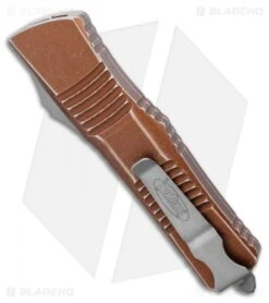 Microtech Combat Troodon Tanto Auto OTF Knife Distressed Tan (3.8" Apocalyptic) 6 Microtech Combat Troodon Tanto Auto OTF Knife Distressed Tan (3.8" Apocalyptic) -Microtech Microtech Combat Troodon Tanto Automatic OTF Knife Distressed Tan 3.8 SW LS Side