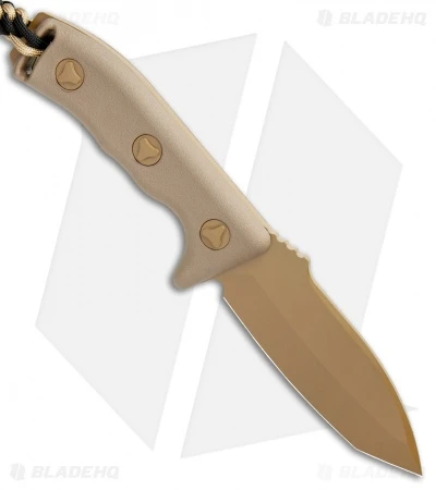 Microtech Currahee Tanto Knife Fixed Blade (4.5" Tan Plain) 103-1TA 2 Microtech Currahee Tanto Knife Fixed Blade (4.5" Tan Plain) 103-1TA - Image 2