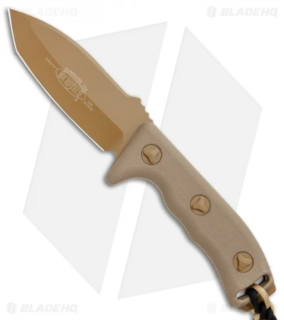 Microtech Currahee Tanto Knife Fixed Blade (4.5" Tan Plain) 103-1TA 1 Microtech Currahee Tanto Knife Fixed Blade (4.5" Tan Plain) 103-1TA