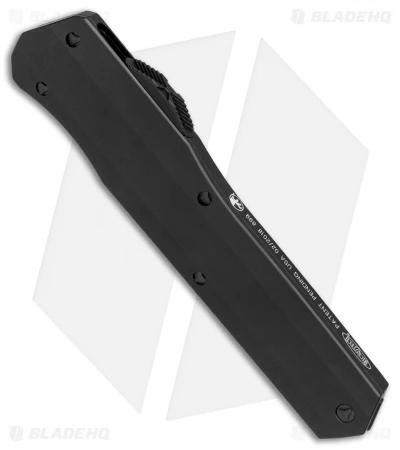 Microtech Cypher D/E OTF Auto Knife Smooth Tactical (4" Black Full Serr) 2 Microtech Cypher D/E OTF Auto Knife Smooth Tactical (4" Black Full Serr) - Image 2