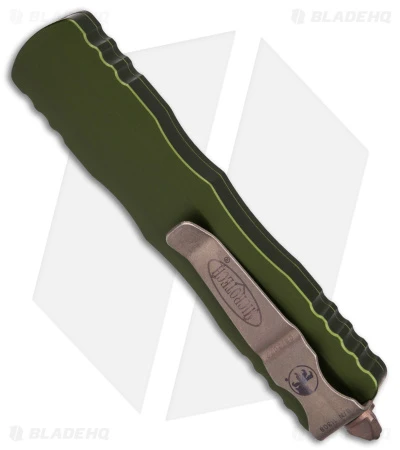 Microtech Dirac Dagger OTF Automatic Knife OD Green (2.88" Bronze Apocalyptic) 3 Microtech Dirac Dagger OTF Automatic Knife OD Green (2.88" Bronze Apocalyptic) - Image 3