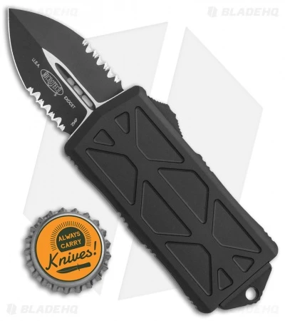 Microtech Exocet Dagger CA Legal OTF Automatic Black (1.9" Black Serr) 157-2T 4 Microtech Exocet Dagger CA Legal OTF Automatic Black (1.9" Black Serr) 157-2T - Image 4