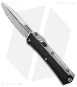 Microtech Glykon D/E OTF Automatic Knife Black Aluminum + Ti (3.75" Stonewash)
