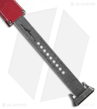 Microtech Halo VI Hellhound OTF Knife Red Distressed (4.4" Apocalyptic) 4 Microtech Halo VI Hellhound OTF Knife Red Distressed (4.4" Apocalyptic) - Image 4