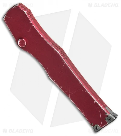 Microtech Halo VI Hellhound OTF Knife Red Distressed (4.4" Apocalyptic) 3 Microtech Halo VI Hellhound OTF Knife Red Distressed (4.4" Apocalyptic) - Image 3