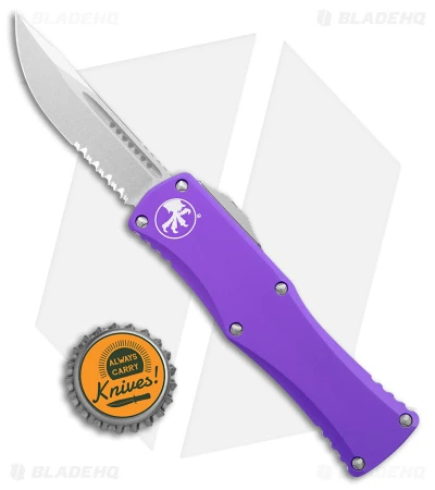 Microtech Hera S/E Partial Serrated OTF Auto Knife Purple Alum (3" Apoc)703-11PU 4 Microtech Hera S/E Partial Serrated OTF Auto Knife Purple Alum (3" Apoc)703-11PU - Image 4