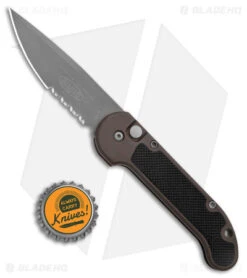 Microtech LUDT Automatic Knife Black Aluminum (4" Bead Blasted Serrated ATS-34) 7 Microtech LUDT Automatic Knife Black Aluminum (4" Bead Blasted Serrated ATS-34) -Microtech Microtech LUDT Auto No Clip BB Serr BHQ 172991 jr bottlecap