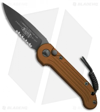 Microtech LUDT Automatic Knife Tan (3.4" Black Serr) 135-2TA 1 Microtech LUDT Automatic Knife Tan (3.4" Black Serr) 135-2TA