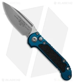 Microtech LUDT Gen III S/E Automatic Knife Blue Aluminum + 3M (3.5" Stonewash)