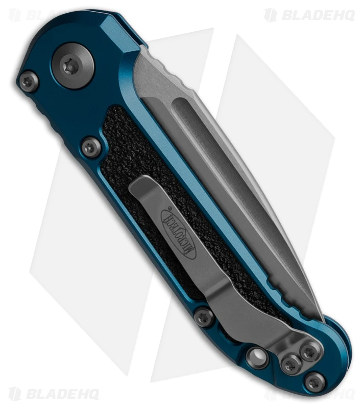 Microtech LUDT Gen III S/E Automatic Knife Blue Aluminum + 3M (3.5" Stonewash) 3 Microtech LUDT Gen III S/E Automatic Knife Blue Aluminum + 3M (3.5" Stonewash) - Image 3