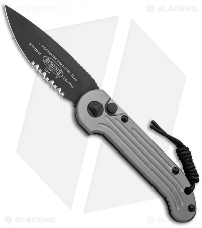 Microtech LUDT Gray Automatic Knife (3.4" Black Serr) 135-2GY 1 Microtech LUDT Gray Automatic Knife (3.4" Black Serr) 135-2GY