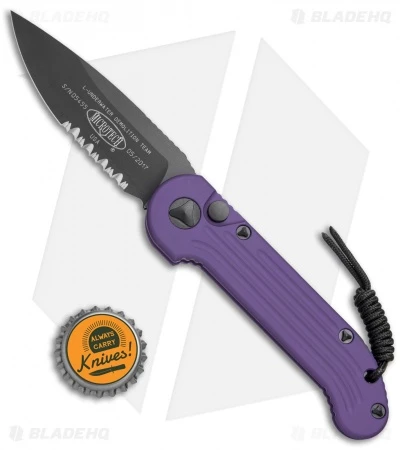 Microtech LUDT Automatic Knife Purple (3.4" Black Serr) 135-2PU 4 Microtech LUDT Automatic Knife Purple (3.4" Black Serr) 135-2PU - Image 4