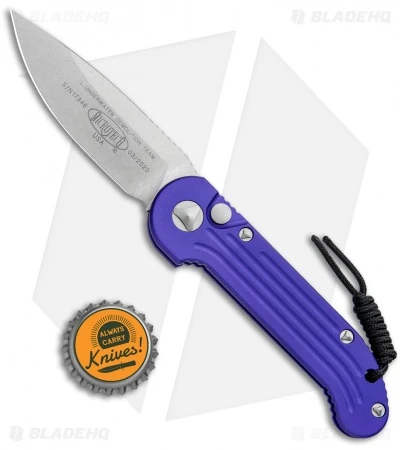 Microtech LUDT Automatic Knife Purple (3.4" Stonewash) 135-10PU 4 Microtech LUDT Automatic Knife Purple (3.4" Stonewash) 135-10PU - Image 4