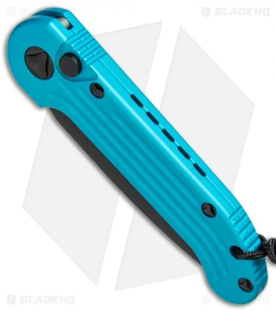 Microtech LUDT Automatic Knife Turquoise (3.4" Black Serr) 135-2TQ 2 Microtech LUDT Automatic Knife Turquoise (3.4" Black Serr) 135-2TQ - Image 2