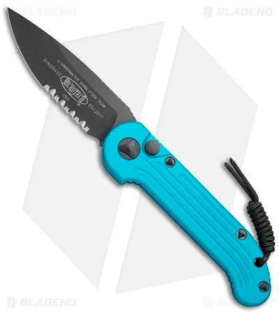 Microtech LUDT Automatic Knife Turquoise (3.4" Black Serr) 135-2TQ 1 Microtech LUDT Automatic Knife Turquoise (3.4" Black Serr) 135-2TQ