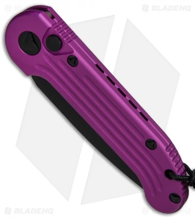 Microtech LUDT Automatic Knife Violet (3.4" Black Serr) 135-2VI 2 Microtech LUDT Automatic Knife Violet (3.4" Black Serr) 135-2VI - Image 2