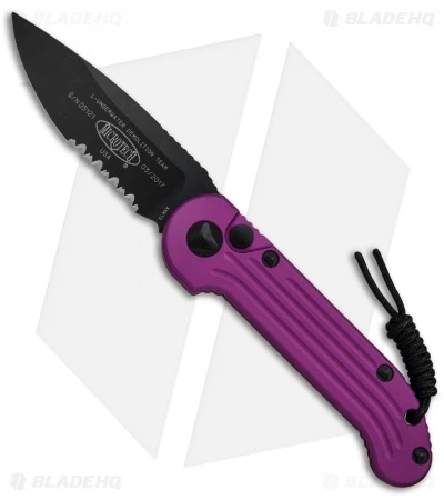 Microtech LUDT Automatic Knife Violet (3.4" Black Serr) 135-2VI 1 Microtech LUDT Automatic Knife Violet (3.4" Black Serr) 135-2VI