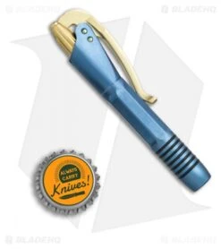 Microtech Marfione Custom Siphon II Blue Titanium W/ Gold Hardware -Microtech Microtech Marfione Custom Siphon II blue ti gold hw BHQ 68908 er size