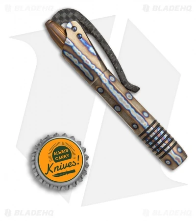 Microtech Marfione Custom Siphon II Flamed Titanium W/ LS Carbon Fiber 3 Microtech Marfione Custom Siphon II Flamed Titanium W/ LS Carbon Fiber - Image 3