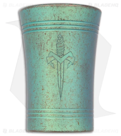 Microtech Shot Glass BL 1 Dagger Antique Green Titanium 1 Microtech Shot Glass BL 1 Dagger Antique Green Titanium