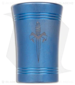 Microtech Shot Glass BL 1 Dagger Blue Titanium
