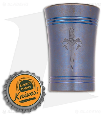 Microtech Shot Glass BL 1 Dagger Blue/Bronze Titanium 2 Microtech Shot Glass BL 1 Dagger Blue/Bronze Titanium - Image 2