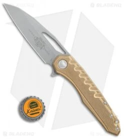 Microtech Sigil MK6 Frame Lock Knife Brass W/Damascus Insert (3.75" Apocalyptic) 7 Microtech Sigil MK6 Frame Lock Knife Brass W/Damascus Insert (3.75" Apocalyptic) -Microtech Microtech Sigil MK6 Brass Damascus insert apocalyptic BHQ 77781 jr bottlecap