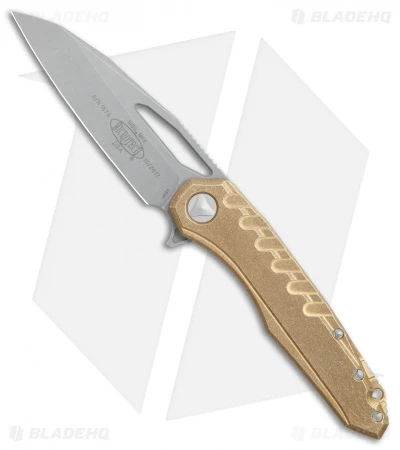 Microtech Sigil MK6 Frame Lock Knife Brass W/Damascus Insert (3.75" Apocalyptic) 1 Microtech Sigil MK6 Frame Lock Knife Brass W/Damascus Insert (3.75" Apocalyptic)