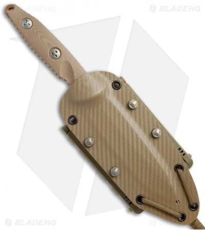 Microtech Socom Alpha Tanto Fixed Blade Tan G-10 (5" Tan PVD Full Serr) 3 Microtech Socom Alpha Tanto Fixed Blade Tan G-10 (5" Tan PVD Full Serr) - Image 3