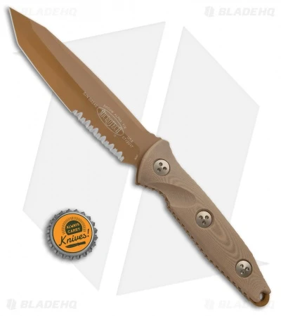 Microtech Socom Alpha Tanto Fixed Blade Tan G-10 (5" Tan PVD Serr) 4 Microtech Socom Alpha Tanto Fixed Blade Tan G-10 (5" Tan PVD Serr) - Image 4