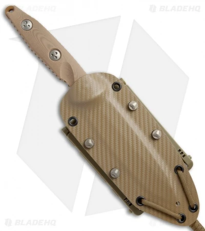 Microtech Socom Alpha Tanto Fixed Blade Tan G-10 (5" Tan PVD Serr) 3 Microtech Socom Alpha Tanto Fixed Blade Tan G-10 (5" Tan PVD Serr) - Image 3