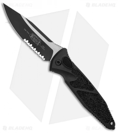 Microtech Socom Elite S/E-Auto Black Tactical Partial Serrated 160A-2T 1 Microtech Socom Elite S/E-Auto Black Tactical Partial Serrated 160A-2T