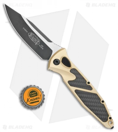 Microtech Socom Elite S/E Automatic Knife Gold/CF (4" Two-Tone) 160A-1CGCFI 4 Microtech Socom Elite S/E Automatic Knife Gold/CF (4" Two-Tone) 160A-1CGCFI - Image 4