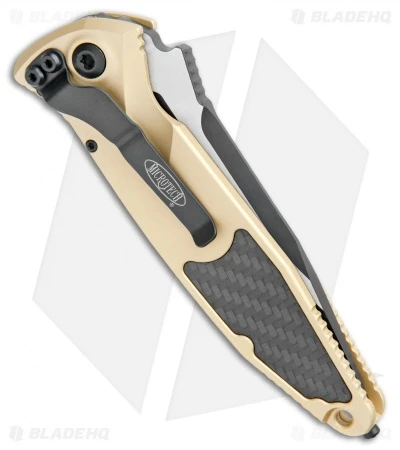 Microtech Socom Elite S/E Automatic Knife Gold/CF (4" Two-Tone) 160A-1CGCFI 3 Microtech Socom Elite S/E Automatic Knife Gold/CF (4" Two-Tone) 160A-1CGCFI - Image 3