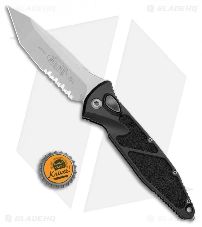 Microtech Socom Elite T/E Automatic Knife Black (4" Stonewash Serr) 161A-11 4 Microtech Socom Elite T/E Automatic Knife Black (4" Stonewash Serr) 161A-11 - Image 4