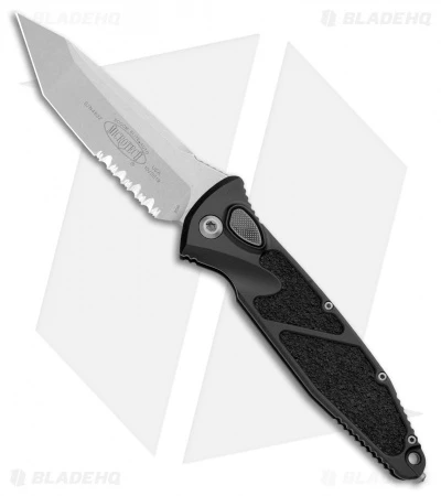 Microtech Socom Elite T/E Automatic Knife Black (4" Stonewash Serr) 161A-11 1 Microtech Socom Elite T/E Automatic Knife Black (4" Stonewash Serr) 161A-11
